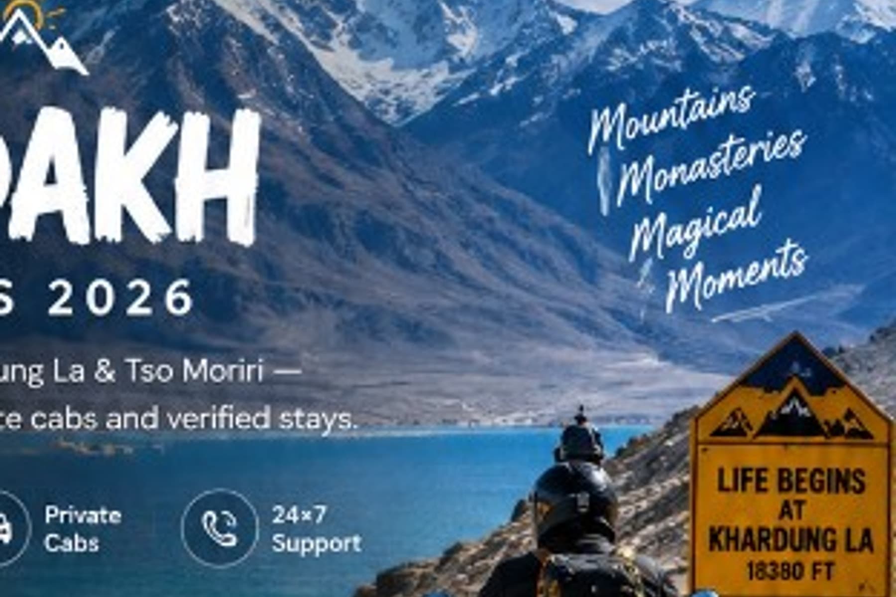 Leh Ladakh mountains and motorcycle adventure
